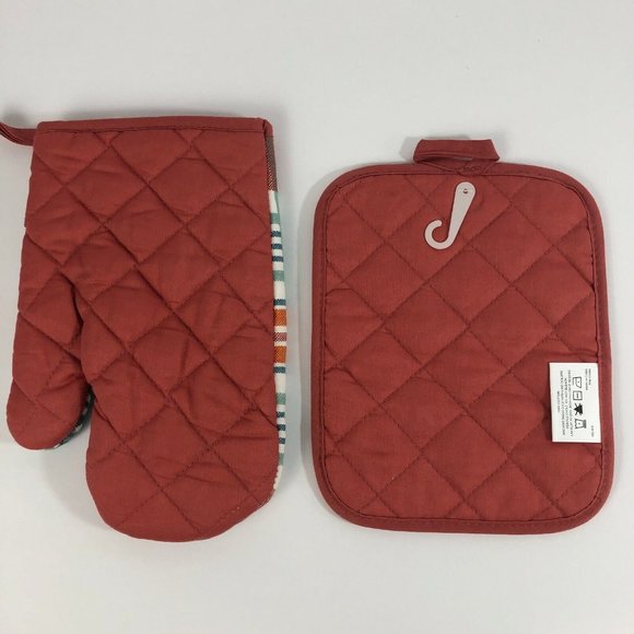 Fall Sunflower Kitchen Dish Towels Potholder Oven Mitt Set Country Rustic Design - Picture 4 of 4